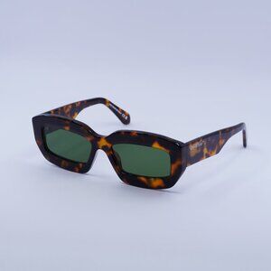 🕶️New Off-White OERI138 CHARLOTTE 6055 Sunglasses - Havana Frame, Green Lenses